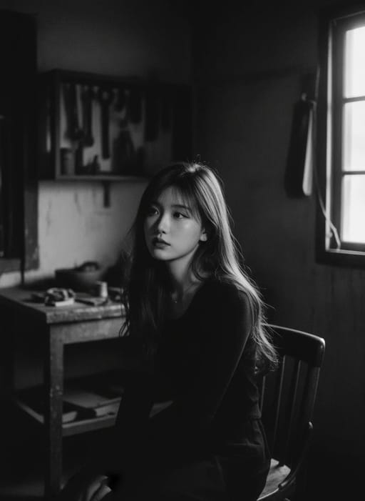 black and white photography AI image generation showcase