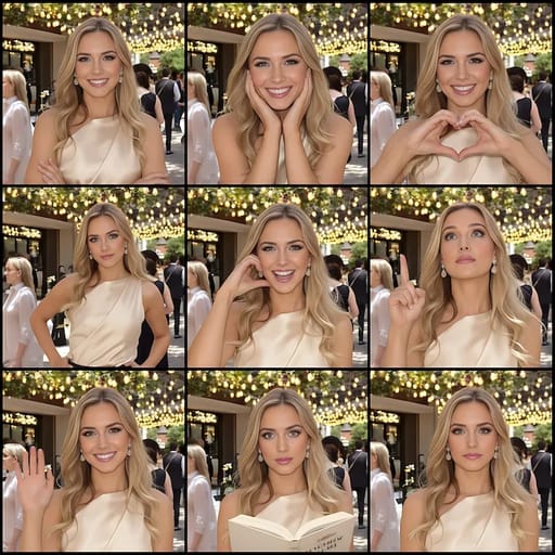 3x3 photo wall AI image generation showcase