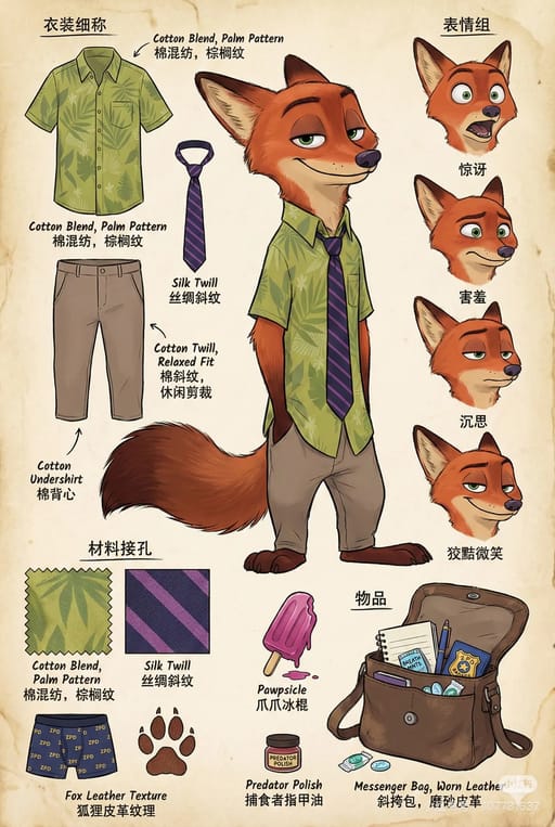 Fox character design sheet AI image generation showcase
